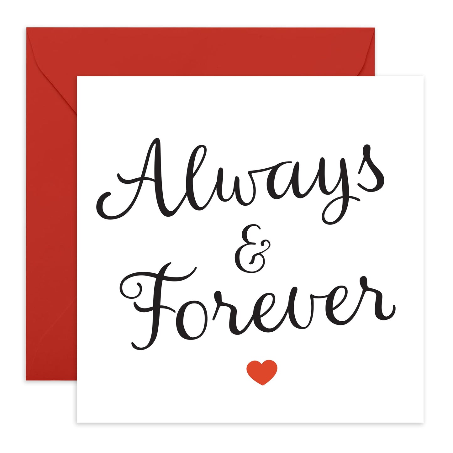 Anniversary Card For Him - Always & Forever - Sweet Wedding Anniversary Card For Wife Husband - For Men Women - I Love You Gifts For Boyfriend Girlfriend Couple - Comes With Stickers - By Central 23