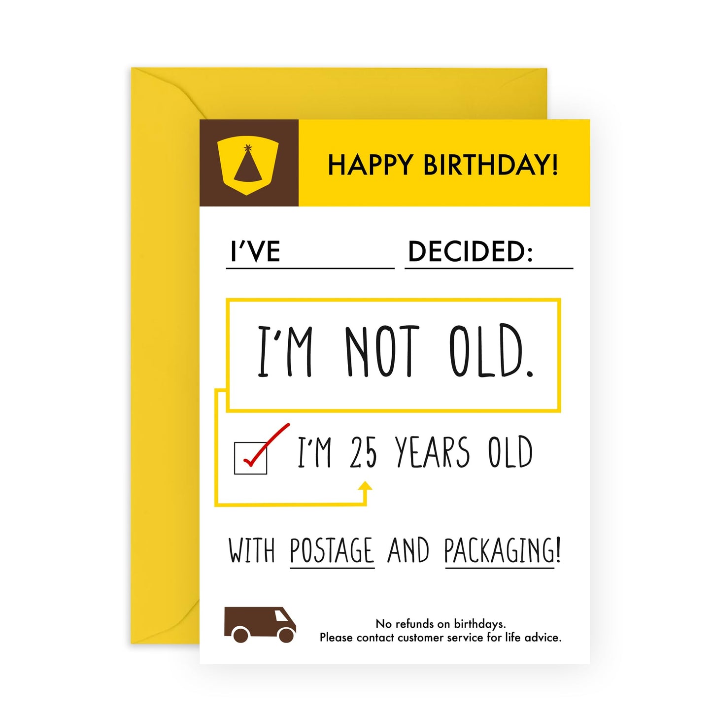 Funny Birthday Card About Age - 'Not Old Postage' - Gifts for Bestie, BFF, Best Friend, Auntie, Uncle, Mum, Dad, Colleagues, Co-worker, Sister, Cousin - Denial - Comes with Fun Stickers
