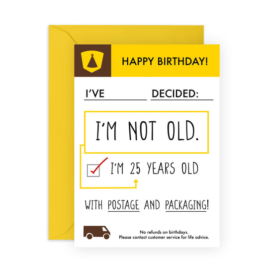 Funny Birthday Card About Age - 'Not Old Postage' - Gifts for Bestie, BFF, Best Friend, Auntie, Uncle, Mum, Dad, Colleagues, Co-worker, Sister, Cousin - Denial - Comes with Fun Stickers