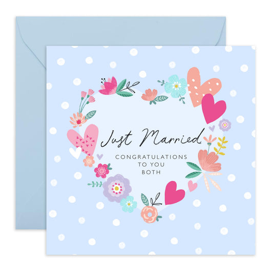 Best Wishes Gift For Him Her - Congratulations To Both Weddings - Floral Greeting Card - Congratulations Card For Men Women - Wedding Cards For Bride And Groom - Comes With Stickers By Central 23