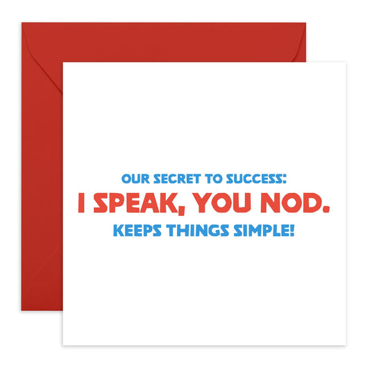 Valentines Cards For Couples - I Speak, You Nod - Funny Anniversary Cards For Boyfriend Girlfriend - Wedding Anniversary Card For Wife Husband - Comes With Stickers By Central 23