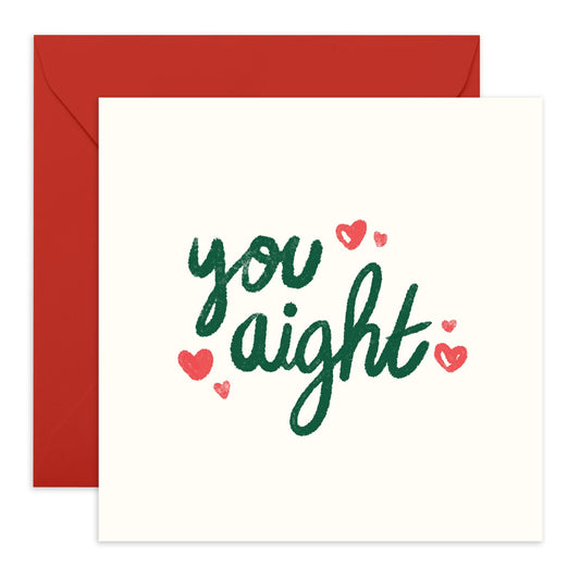 Valentines Card For Girlfriend Boyfriend Partner - You Aight Hearts - Wedding Anniversary Card For Husband Wife - Romantic Anniversary Card For Him - Comes With Fun Stickers By Central 23