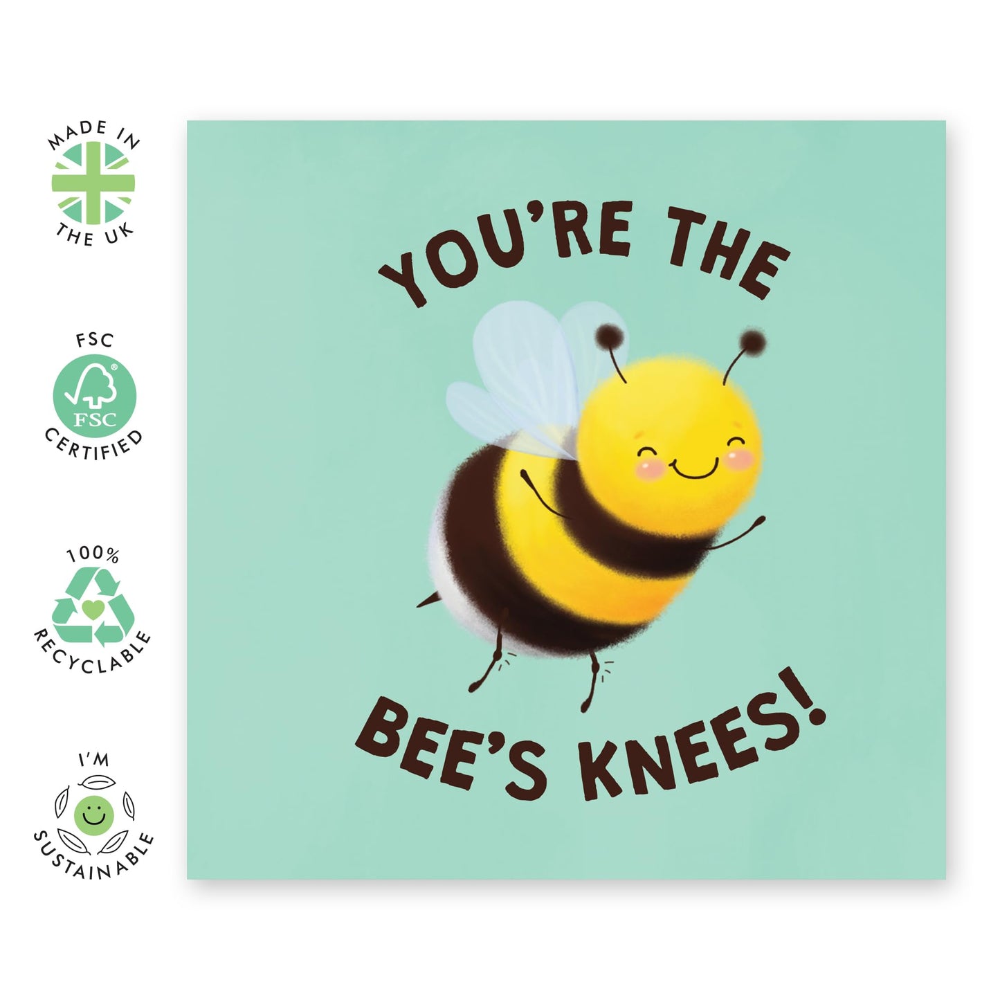 Anniversary Card For Her - You're The Bee's Knees - Birthday Card Men Women - For Husband Wife - Wedding Anniversary Card For Couples - Comes With Fun Stickers By Central 23