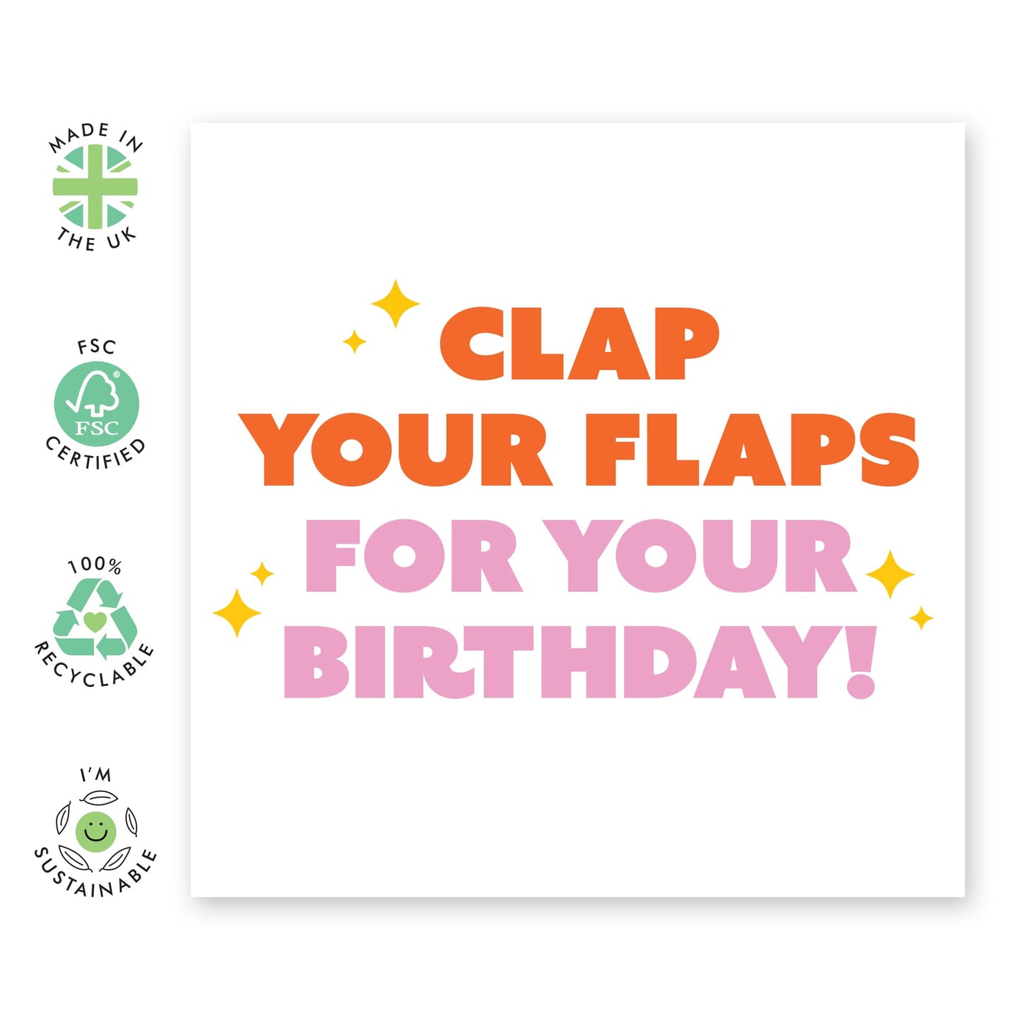 Hilarious Birthday Card Joke for Ladies - 'Clap Your Flaps For Your Birthday' -Gifts for Bestie, Friends, Colleagues, Co-workers, Her, Cousin, Partner, Girls - Flappy - Comes with Fun Stickers