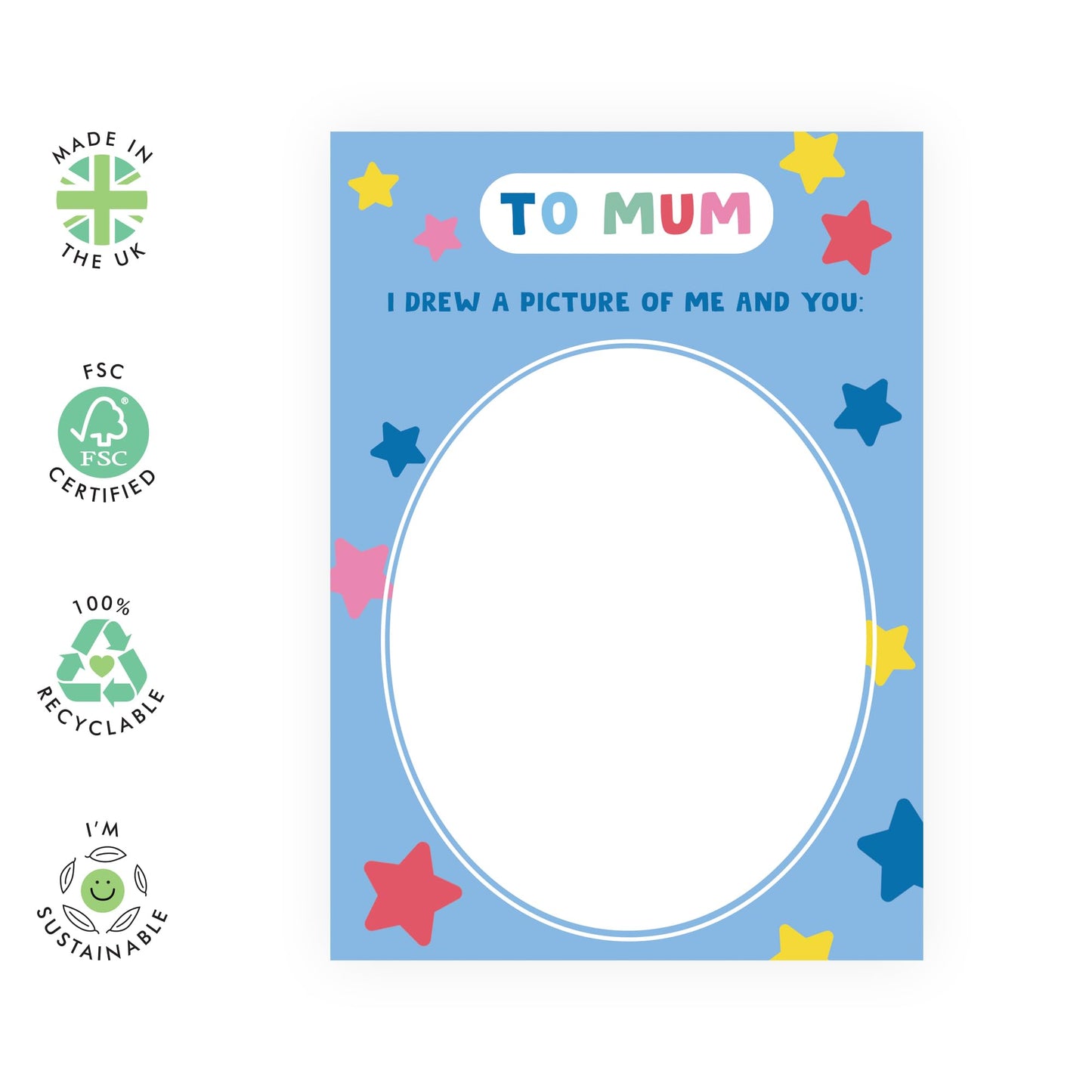 Mum Birthday Card Personalised - Drew Me And You - Cute Gifts for Her, Mummy, Mama, Ma, Mam, Women from Son or Daughter - Fun Mother's Day Card Surprise - Love Drawing - Comes With Stickers