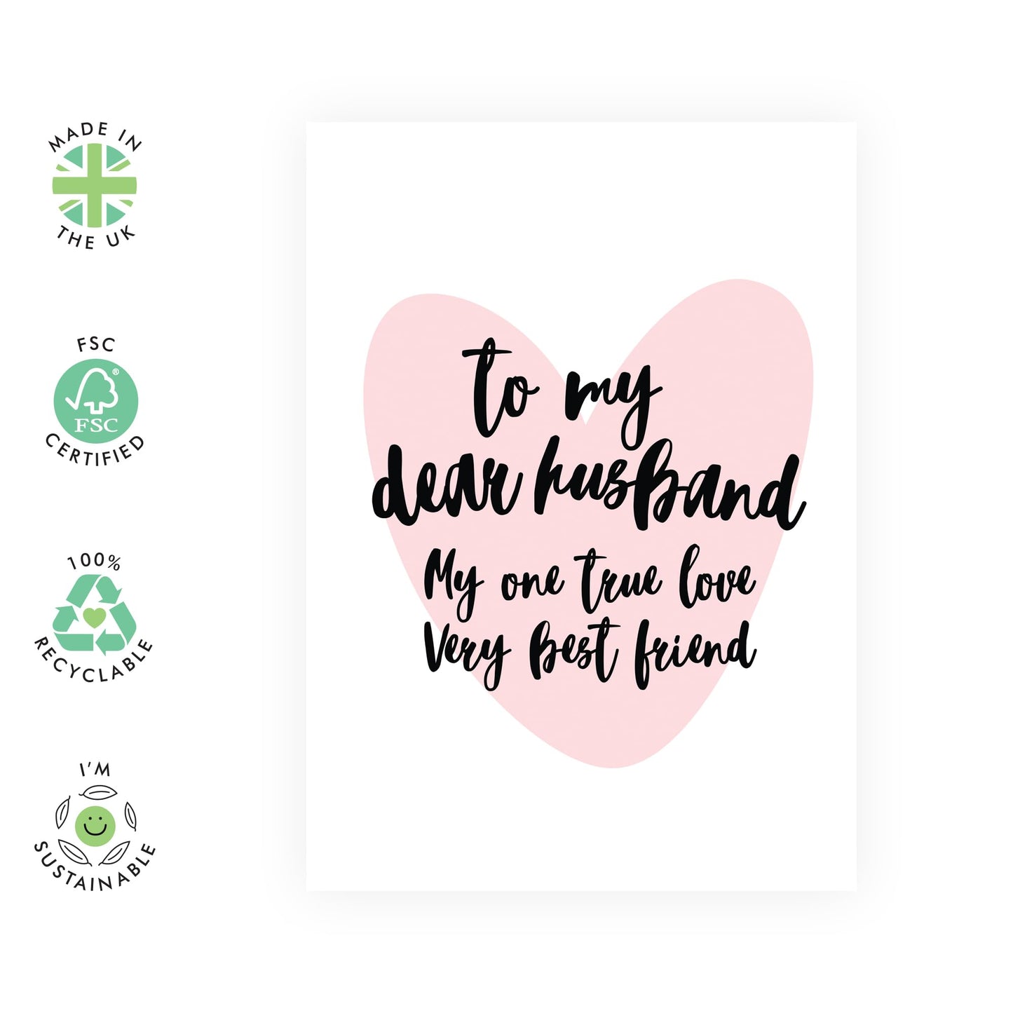 Husband Birthday Card - To My Husband, Best Friend - Sweet Valentines Day Card For Husband From Wife - Anniversary Card For Men Him Partner - Comes With Cute Stickers By Central 23