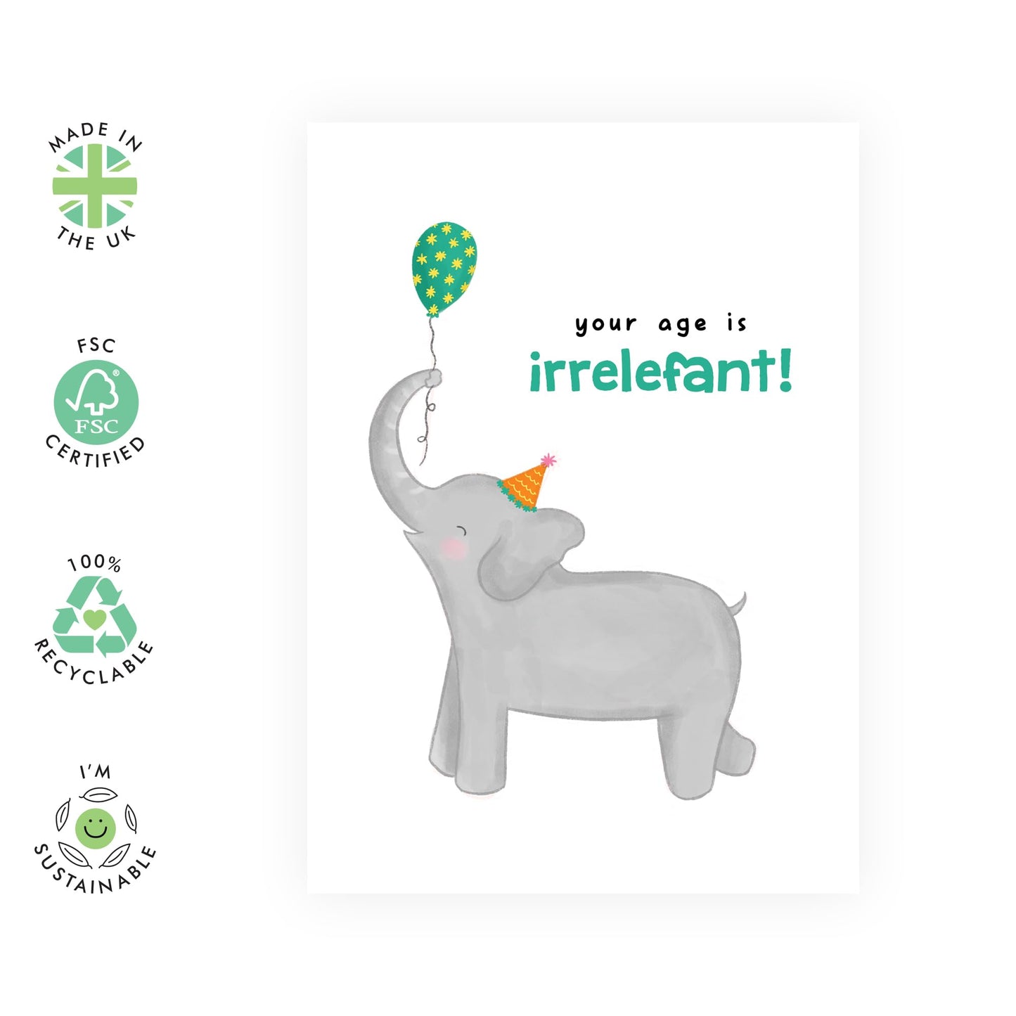 Funny Birthday Card For Women - Your Age Is Irreplehant - Humorous Birthday Cards For Her - Age Joke Pun - Gifts For Friend Sister Mum Nana - Comes With Stickers - By Central 23