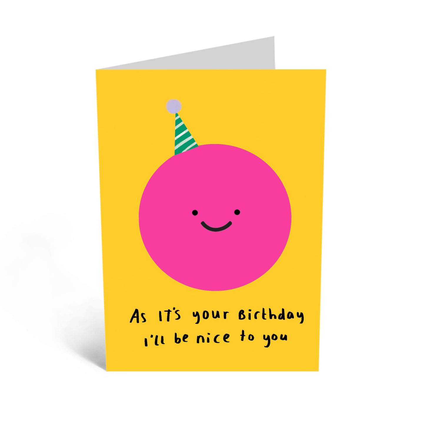 Playful Greeting Card - 'SMILEY NICE TO U' - Perfect for Adding a Hint of Sarcasm and Fun to Any Occasion - Ideal for Friends and Loved Ones with a Sense of Humor - Comes with Stickers by Central 23