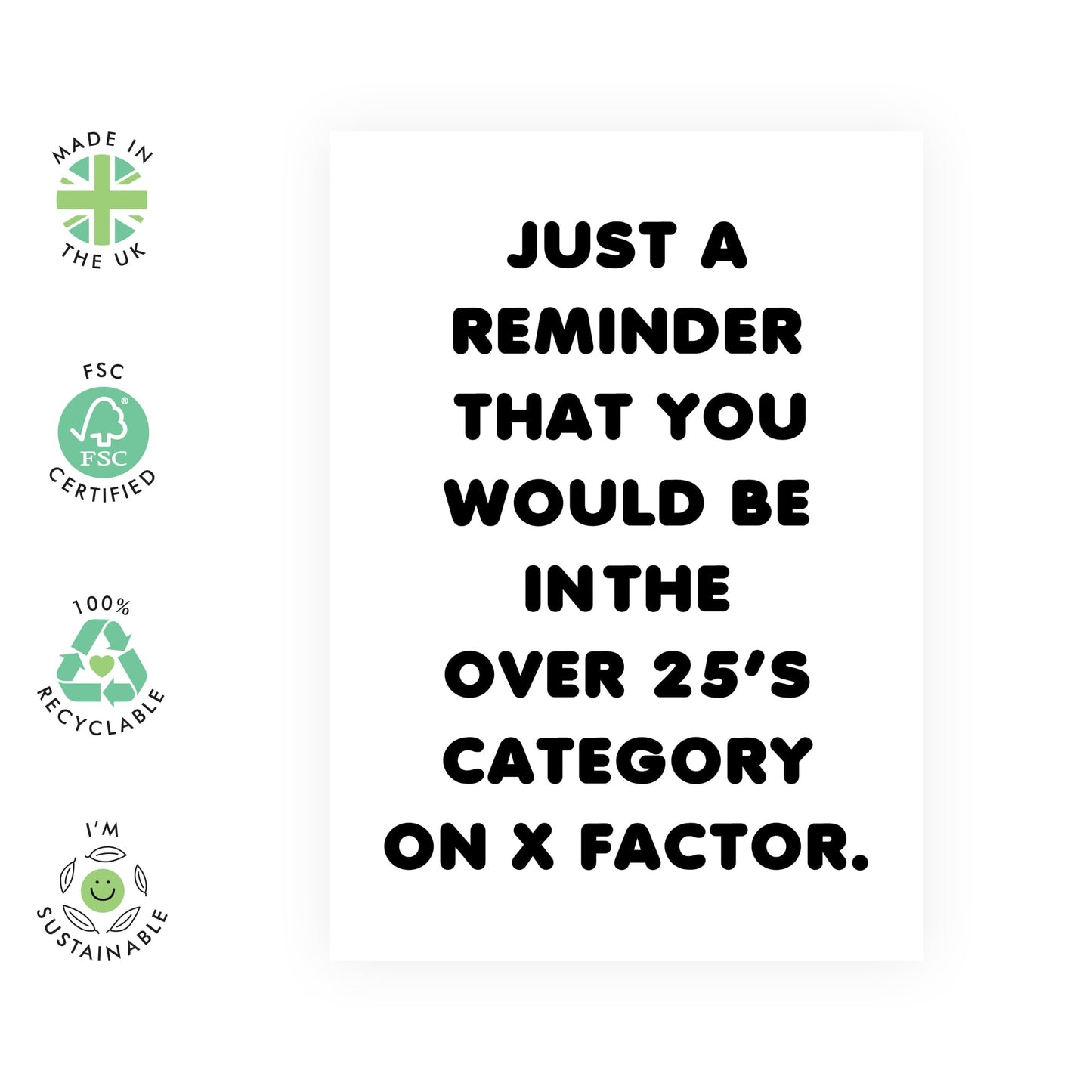 Funny Birthday Cards For Men - Over 25's Category - Humorous Birthday Card For Women - Best Friend Birthday Card - For Brother Sister - Gifts For Her Him - Comes With Stickers - By Central 23