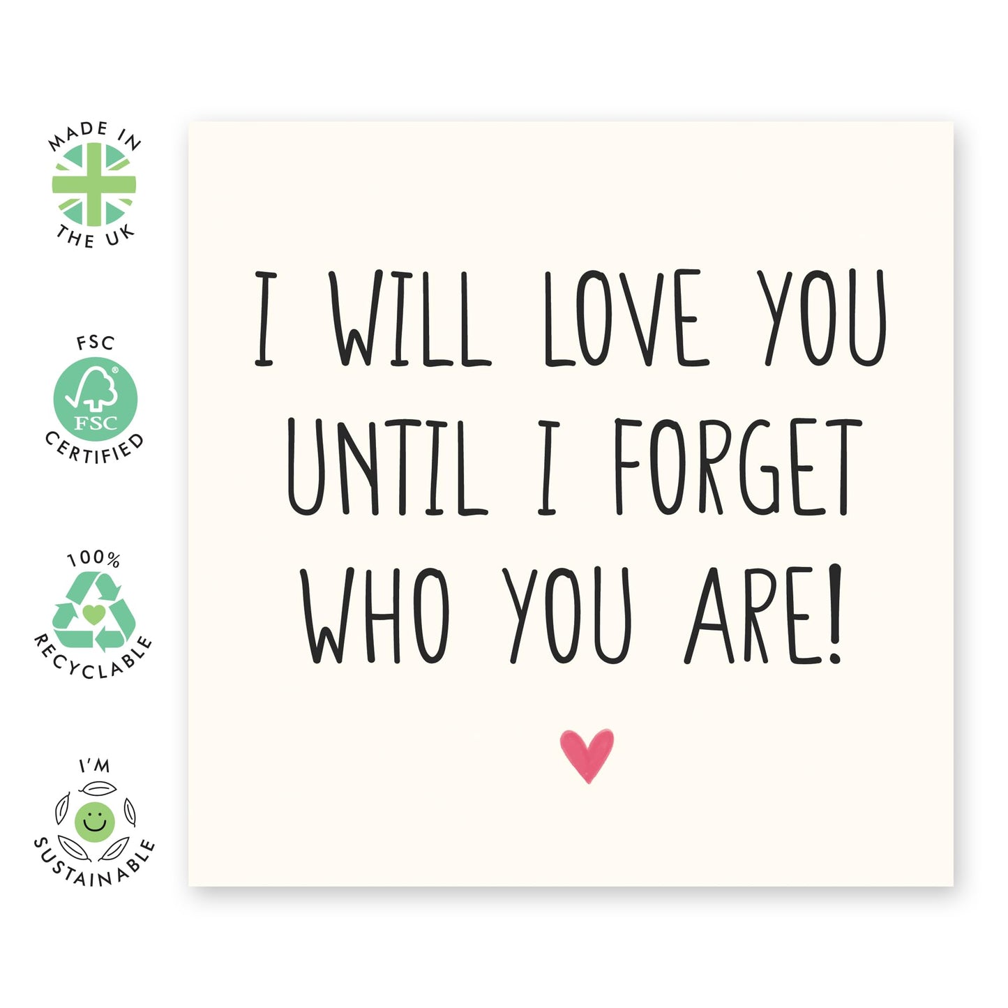 Romantic Anniversary Card - 'Love You Till I Forget Who' - Gifts for Wife, Husband, Girlfriend, Boyfriend, Him, Her, Partner, Love, Babe, Sweetheart - Valentines Day - Comes with Fun Stickers