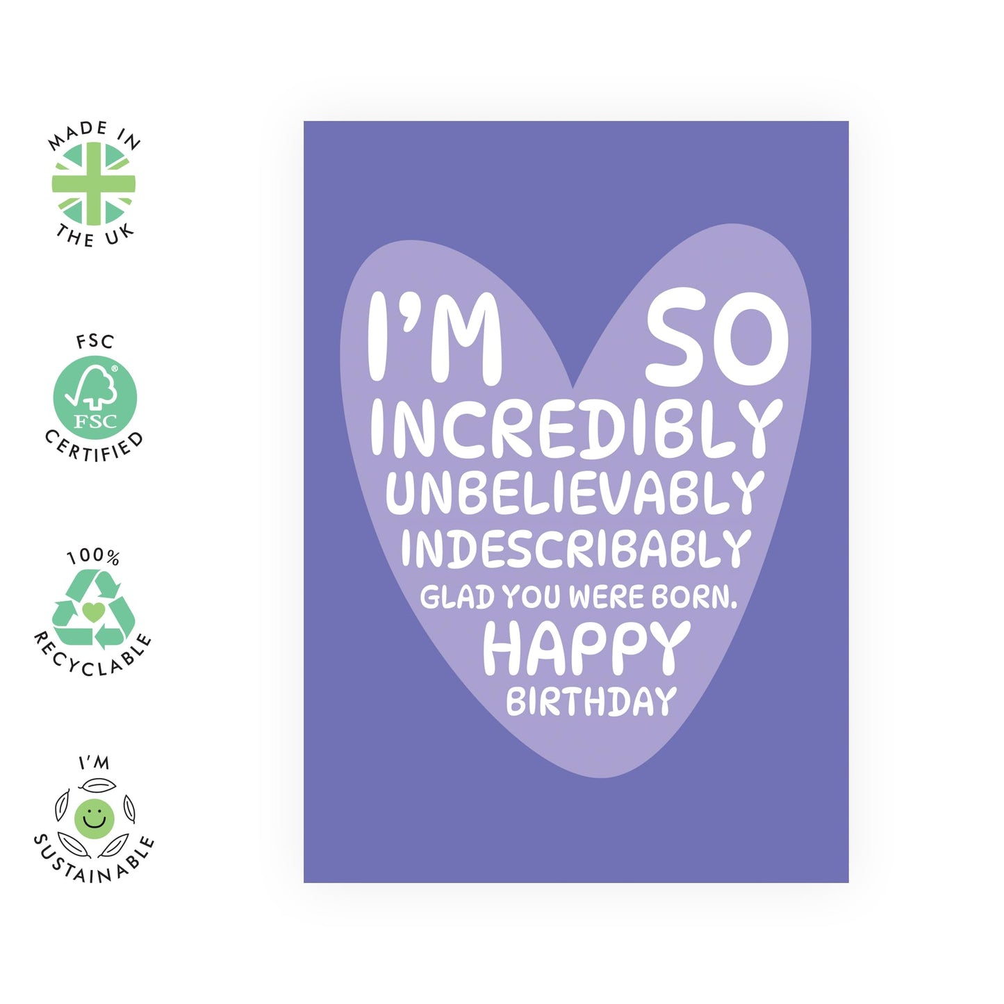 Best Friend Birthday Card - Glad You Were Born - Sweet Birthday Cards For Men Women - For Husband Wife Boyfriend Girlfriend - Greeting Cards For Him Her - Comes With Stickers - By Central 23