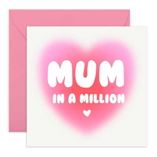 Birthday Card For Mum - Mum In A Million - Sweet Mummy Greeting Cards And Envelopes - Happy Mother's Day Cards For Women - Gifts For Her - Comes With Cute Stickers By Central 23