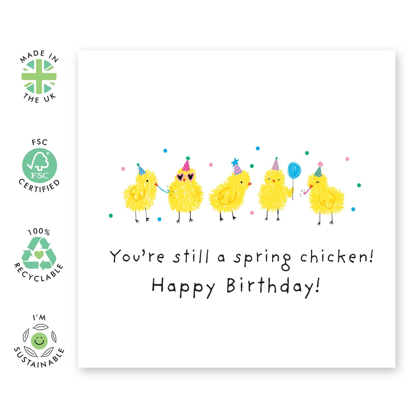 Kids Birthday Cards - Still A Spring Chicken - Baby Birthday Cards For Girls Boys Toddlers - Gifts For Son Daughter Niece Nephew - From Mum Dad - Comes With Stickers By Central 23