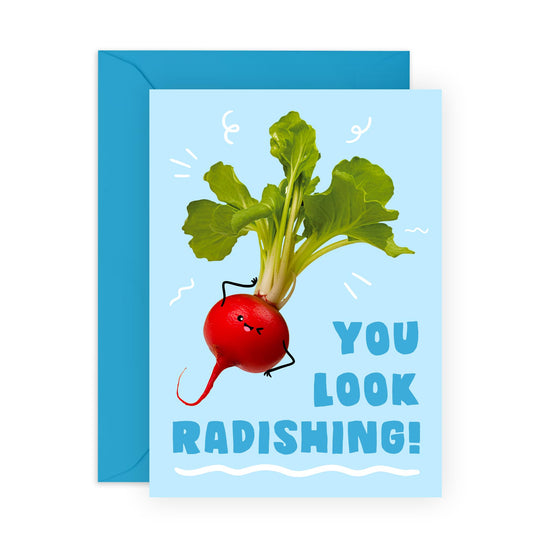 CENTRAL 23 Greetings Cards Men Women - You Look Radishing - Funny All Occasion For Mom Dad - Wife Husband Birthday Card Brother Sister - Dad Jokes Father’s Day Card - Comes With Fun Stickers