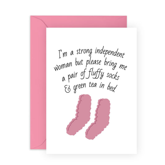 Quirky Greeting Card - 'FLUFFY SOCKS' - Perfect for Celebrating Comfort and Warmth - Ideal for Adding a Touch of Cozy and a Great Sense of Humor to Any Occasion - Comes With Stickers By Central 23