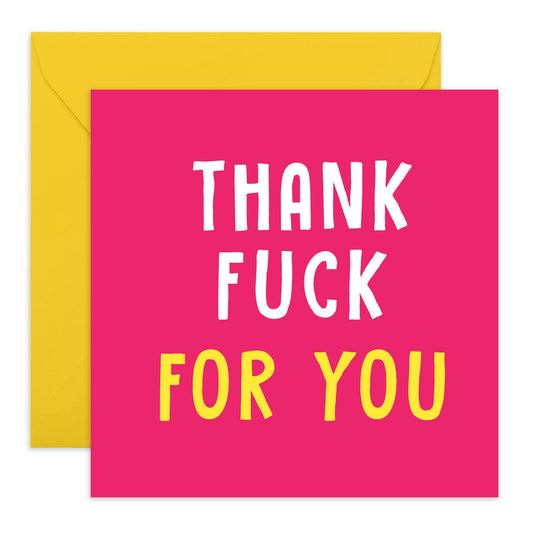 Hilarious Thank You Greeting Card - 'Thank F For You' - Gifts for Besties, Best Friends, BFFs, Colleague, Coworkers, Siblings, Sister, Brother - Thanks A Lot - Comes with Fun Stickers