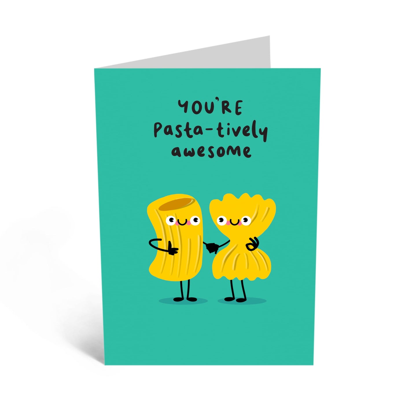 Fun Greeting Card - 'PASTA-TIVELY AWESOME' - Perfect for Celebrating Food Lovers and Good Times - Ideal for Him, Her, Friends, Family, and Anyone Who Loves Pasta - Comes With Stickers By Central 23