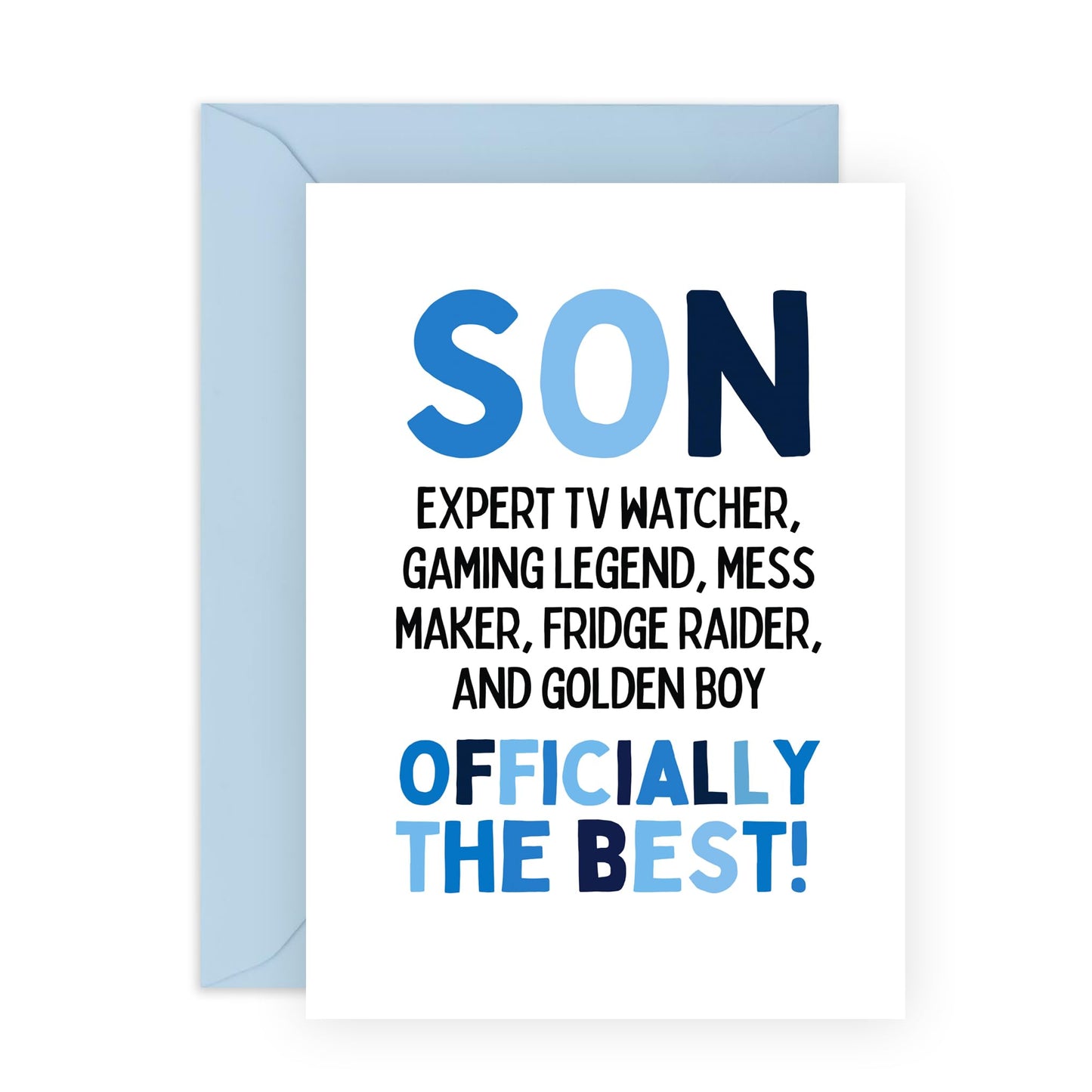 Funny Birthday Greeting Card - 'BEST SON' - Perfect for Celebrating with a Dash of Humor - Ideal for Your Sons Who Keep You on Your Toes - Comes With Stickers By Central 23