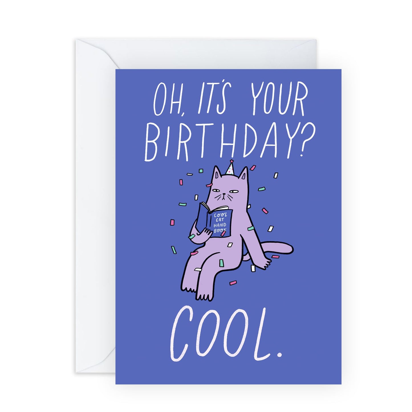 Birthday Greeting Card - 'COOL CAT' - Perfect for Adding a Fun and Trendy Touch to Any Birthday Celebration - Ideal for Cat Lovers, Him, Her, Friends, and Family - Comes with Stickers By Central 23