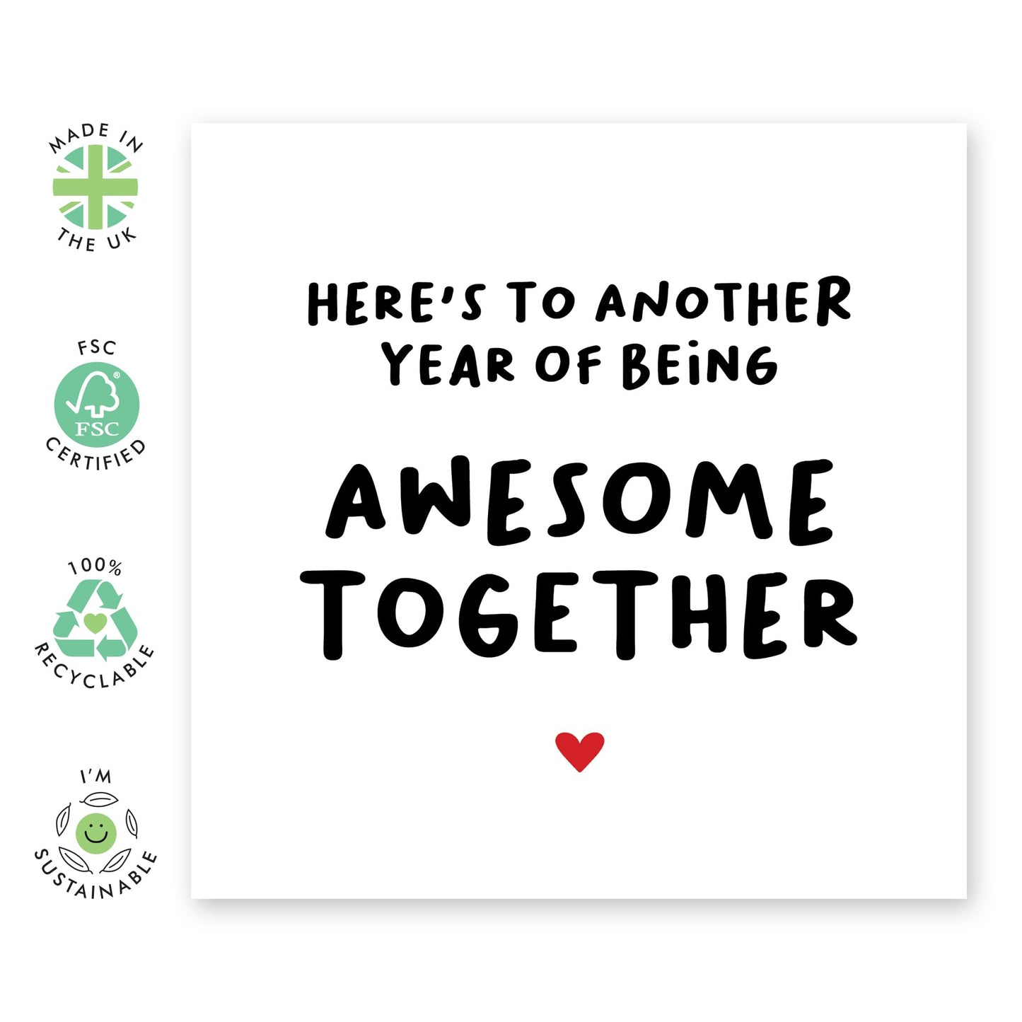 Anniversary Greeting Card - 'ANOTHER YEAR OF AWESOME' - Perfect for Celebrating Anniversaries - Ideal for Adding a Touch of Joy and Appreciation to Your Special Day - Comes With Stickers By Central 23