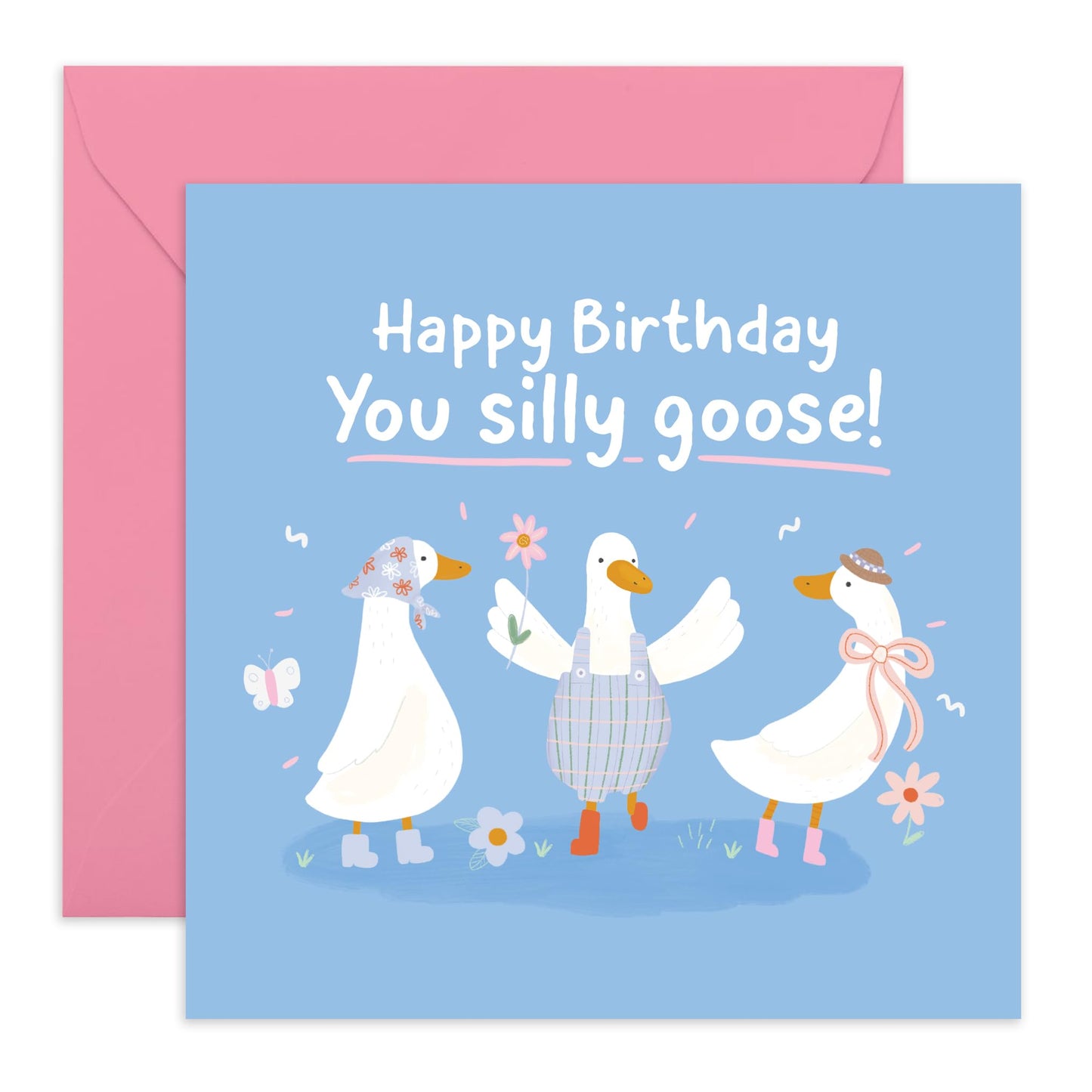Funny Birthday Card For Her - 'Happy Birthday Silly Goose' - Gifts for Sister, Best Friend, Bestie, BFF, Colleagues, Coworker - Farm - Comes with Fun Stickers