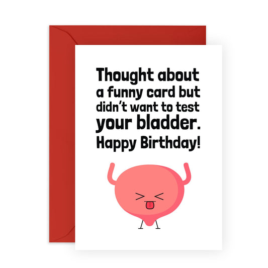 Funny Greeting Card - 'TEST YOUR BLADDER!' - Perfect for Adding Humor and a Challenge to Any Occasion - Ideal for Friends and Family Who Enjoy a Good Laugh - Comes With Stickers By Central 23