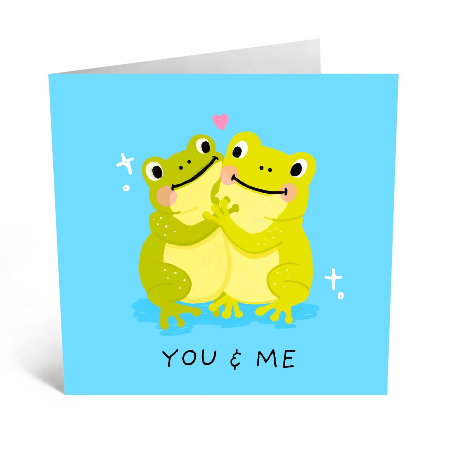 Greeting Card - 'You and Me Frog' - For Anyone Special - Cute and Playful Frog Design - Ideal for Celebrating Love - Perfect for Making Their Day Extra Special - Comes with Fun Stickers by Central 23