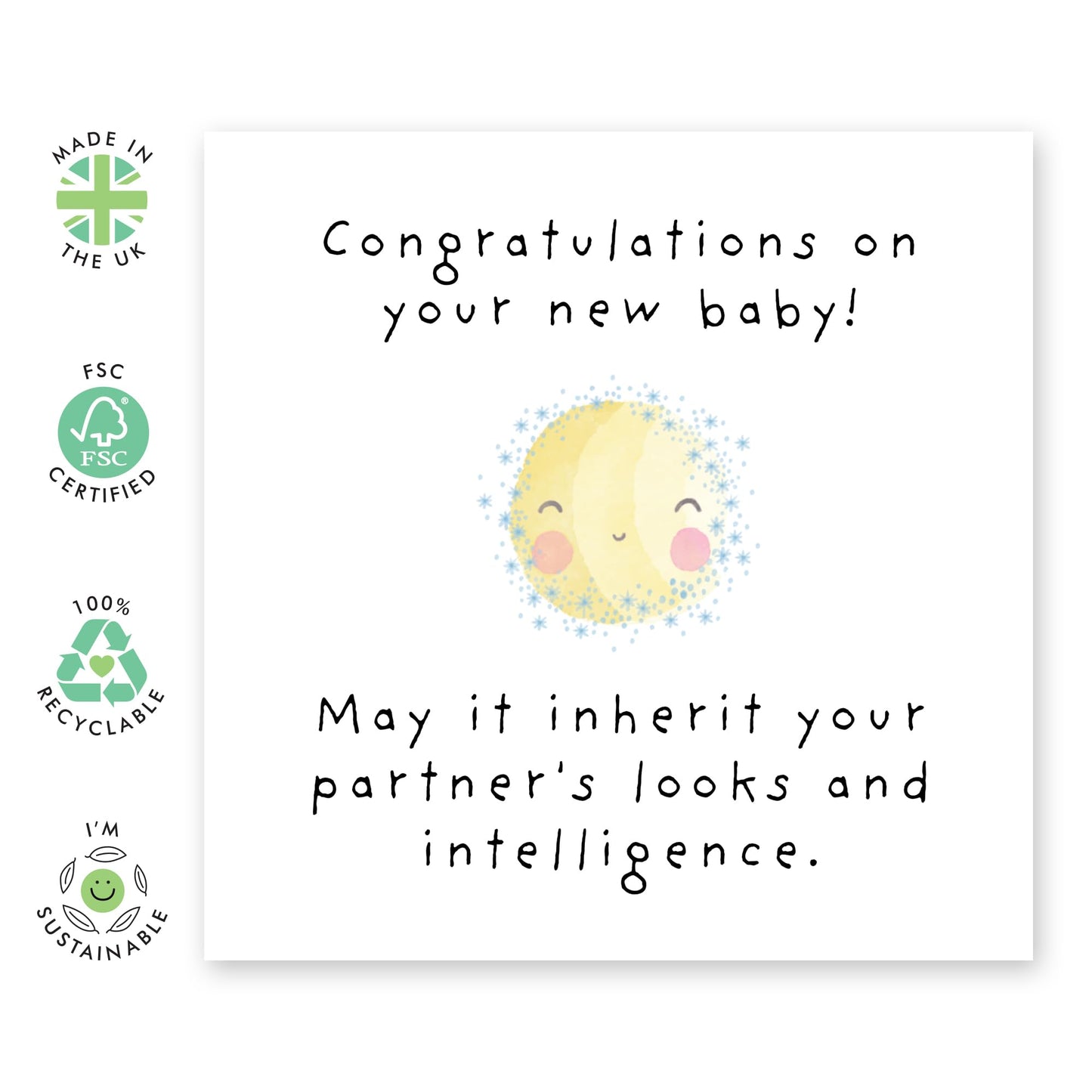Funny Greeting Card - 'NEW BABY FUNNY' - Perfect for Celebrating the Arrival of Little Ones with Humor - Ideal for Friends Family New Parents BFFs Sister Brother - Comes With Stickers By Central 23