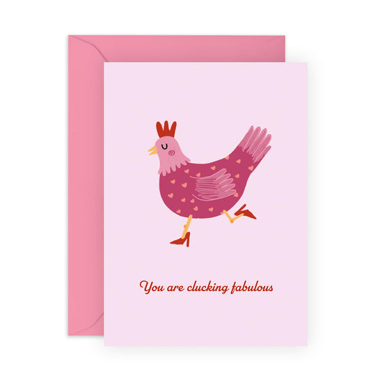 Wife Birthday Cards From Husband - Clucking Fabulous Chicken - Funny Birthday Card For Girlfriend - For Sister Mum Daughter - Gifts For Women - Comes With Stickers - By Central 23