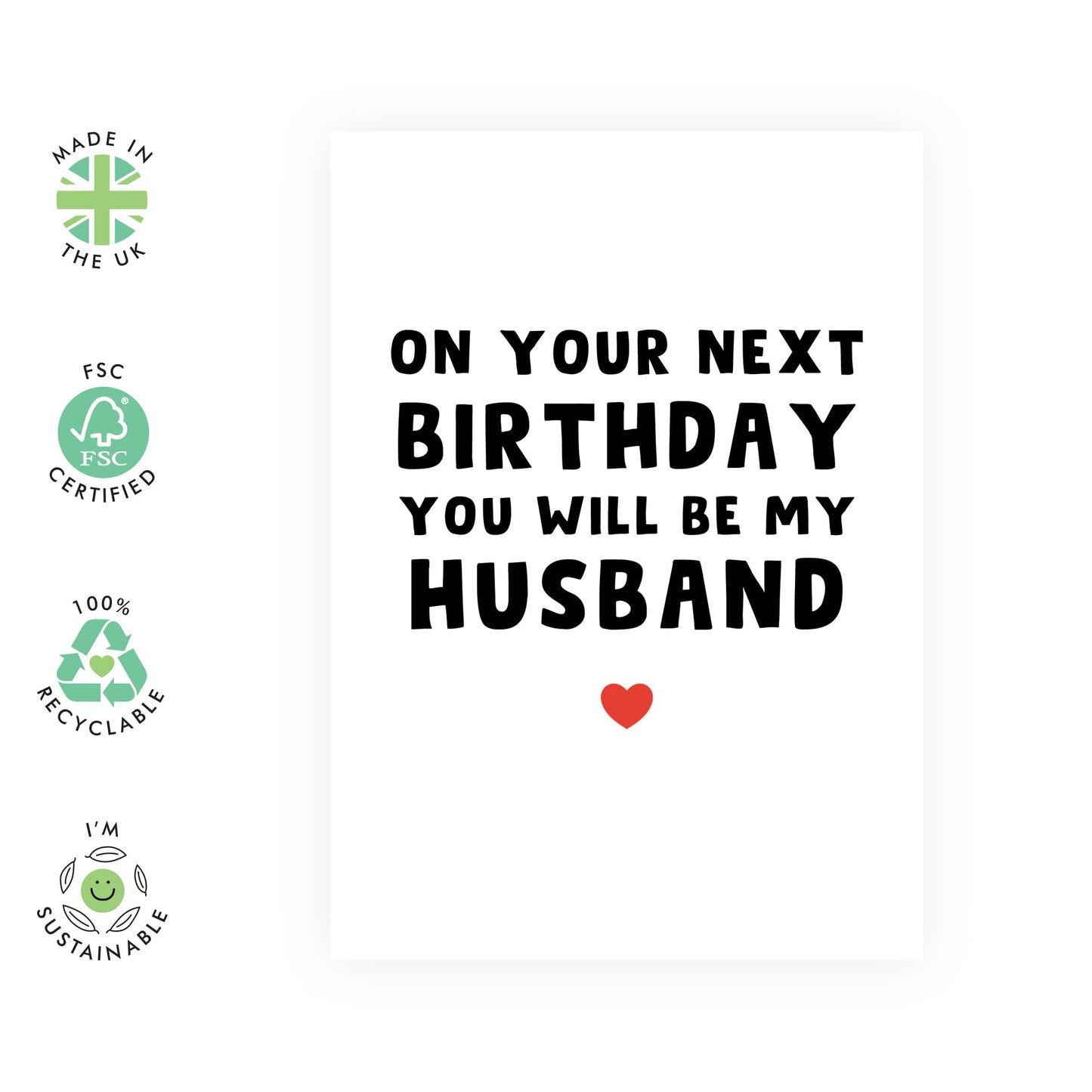 Birthday Greeting Card - 'YOUR NEXT BIRTHDAY HUSBAND' - Perfect for Celebrating a Birthday with a Fun Twist - Ideal for Fiancés, Partners, and Soon-to-Be Husbands - Comes with Stickers By Central 23