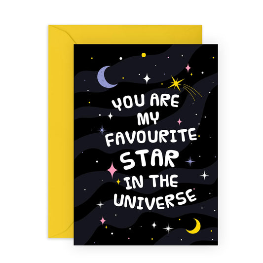 Anniversary Card Couple - Favourite Star - Valentines Day Card Girlfriend Boyfriend - Gift For Fiance - Love Cards For Him Her - Husband Wife - Comes With Stickers By Central 23
