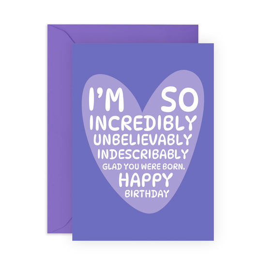 Best Friend Birthday Card - Glad You Were Born - Sweet Birthday Cards For Men Women - For Husband Wife Boyfriend Girlfriend - Greeting Cards For Him Her - Comes With Stickers - By Central 23