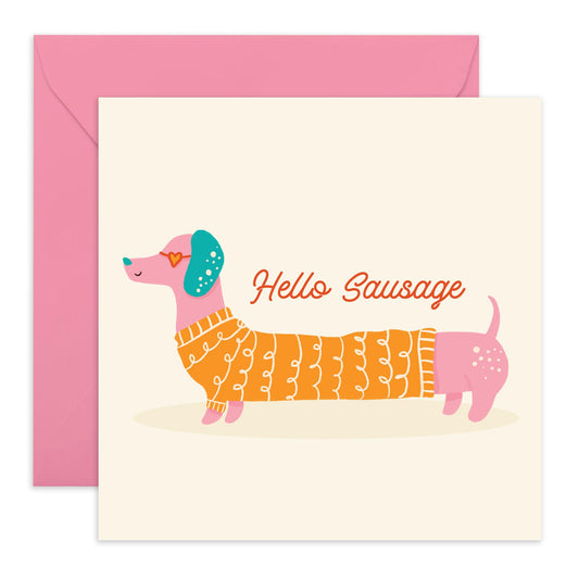 Fur Baby Birthday Card - Hello Sausage Dog - Dog Birthday Cards For Pet Owners - Dog Mum Fur Dad - Puppy - Paw - Gifts For Men Women Him Her - Comes With Stickers By Central 23