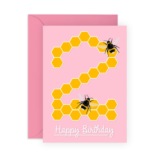 2 Year Old Birthday Card For Boys Girls - Happy Birthday Card Age Two - Milestone Baby Card Second Bday - Gifts For Kids Son Daughter Niece Nephew - Comes With Fun Stickers - By Central 23