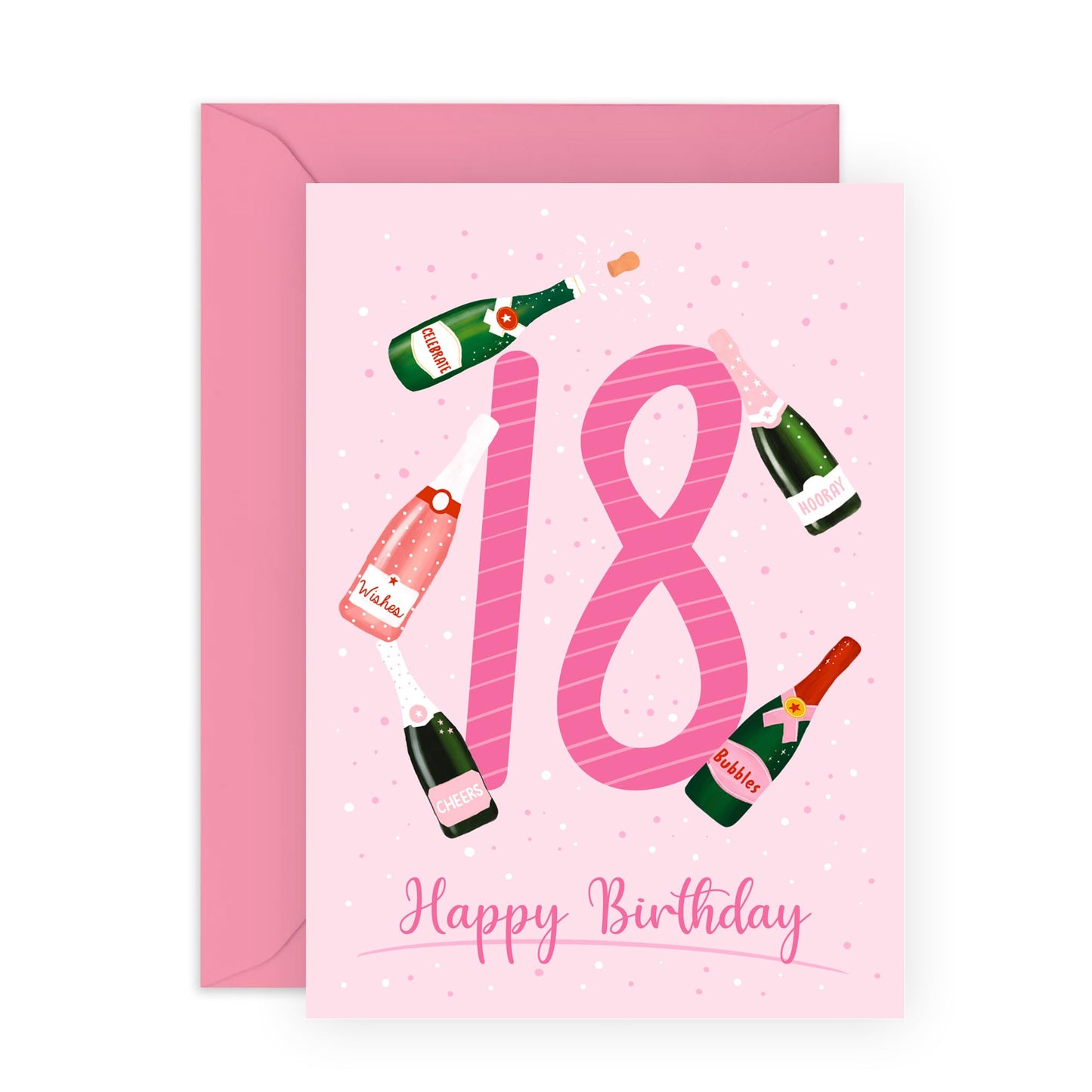 18th Birthday Card - Prosecco Birthday Age 18 - Happy Eighteenth Birthday Cards - Gifts For 18 Years Old - Best Friend Women Him Her - Comes With Fun Stickers - By Central 23