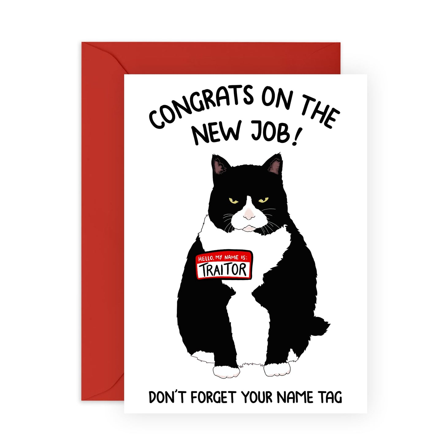 Goodbye Cards For Coworker - Grumpy Cat Traitor - Funny New Job Card - Colleague Leaving Gifts Gifts For Men Women - Come With Fun Stickers - By Central 23