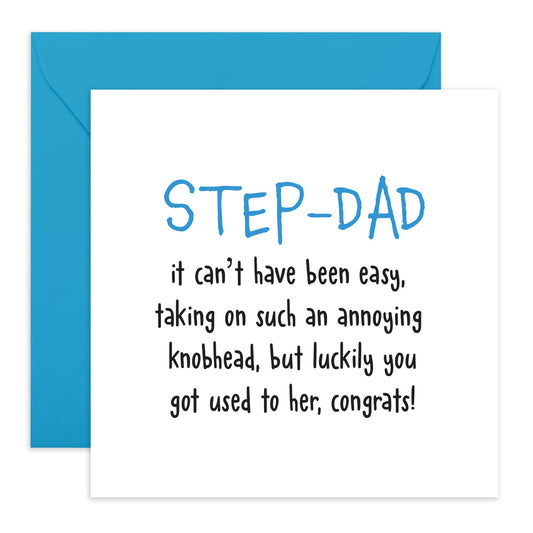 Step Dad Card Funny - Taking On Knobhead - Thank You, Congratulation Card For Stepdad - Step Dad Fathers Day Card - Birthday Card For Stepfather - Gifts For Men - Comes With Stickers By Central 23