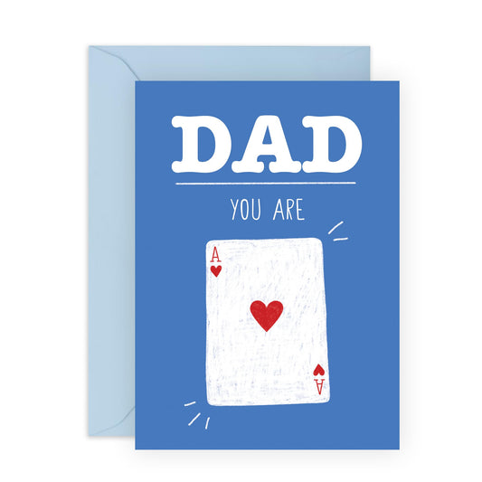 Dad's Birthday Card - 'Dad You Are Ace' - Gifts for Father, Daddy, Papa, In-Laws, Step Dad - Head of the Family - Comes with Fun Stickers