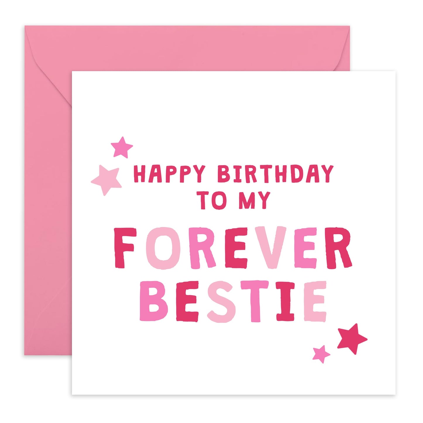 Cute Birthday Card - 'Forever Bestie' - Gift for Close Friends, BFF, Childhood Buddy, Mates, Bruv, Bro, Sis - Friendship Through The Years - Comes with Fun Stickers