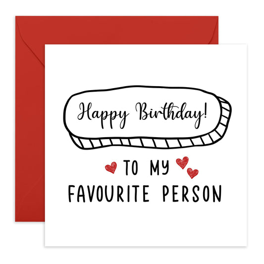 Birthday Cards For Men Women - To My Favourite Person - Best Friend Birthday Card - Greeting Cards For Husband Wife Boyfriend Girlfriend - Comes With Stickers - By Central 23