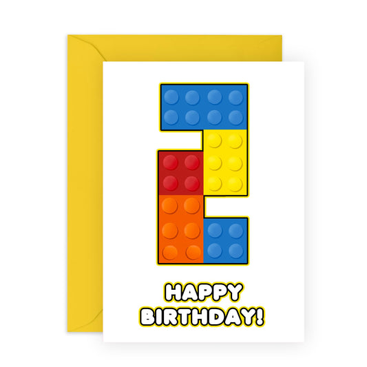 2nd Birthday Card - 2 Building Block - Baby Milestone Cards Age Two - Second Birthday Cards - Building Block - Gifts For Son Boys Grandson Nephew - Comes With Sticker By Central 23