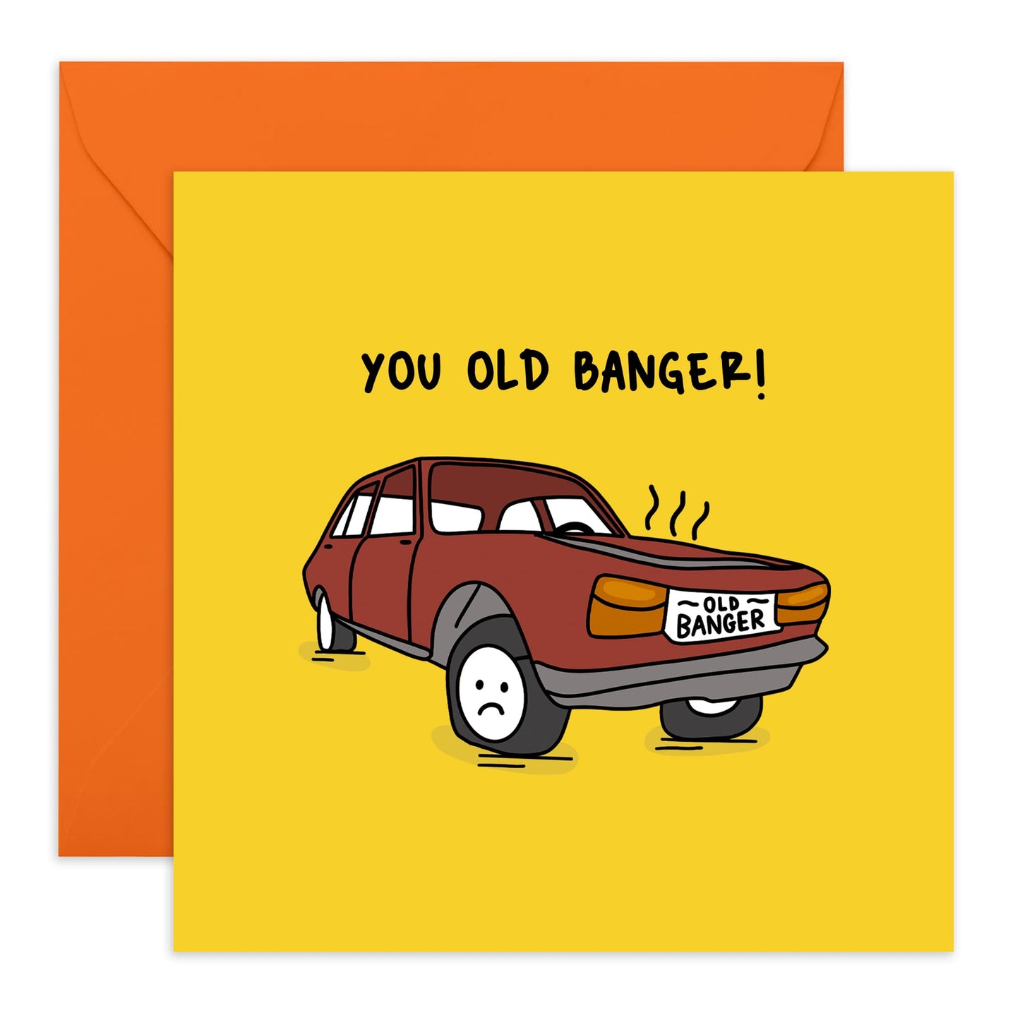 Hilarious Birthday Card - 'Old Banger' - Funny Gift for BFFs, Best Friend, Buddies, Mate, Coworkers, Colleagues, Neighbours - Old Cars - Comes with Fun Stickers