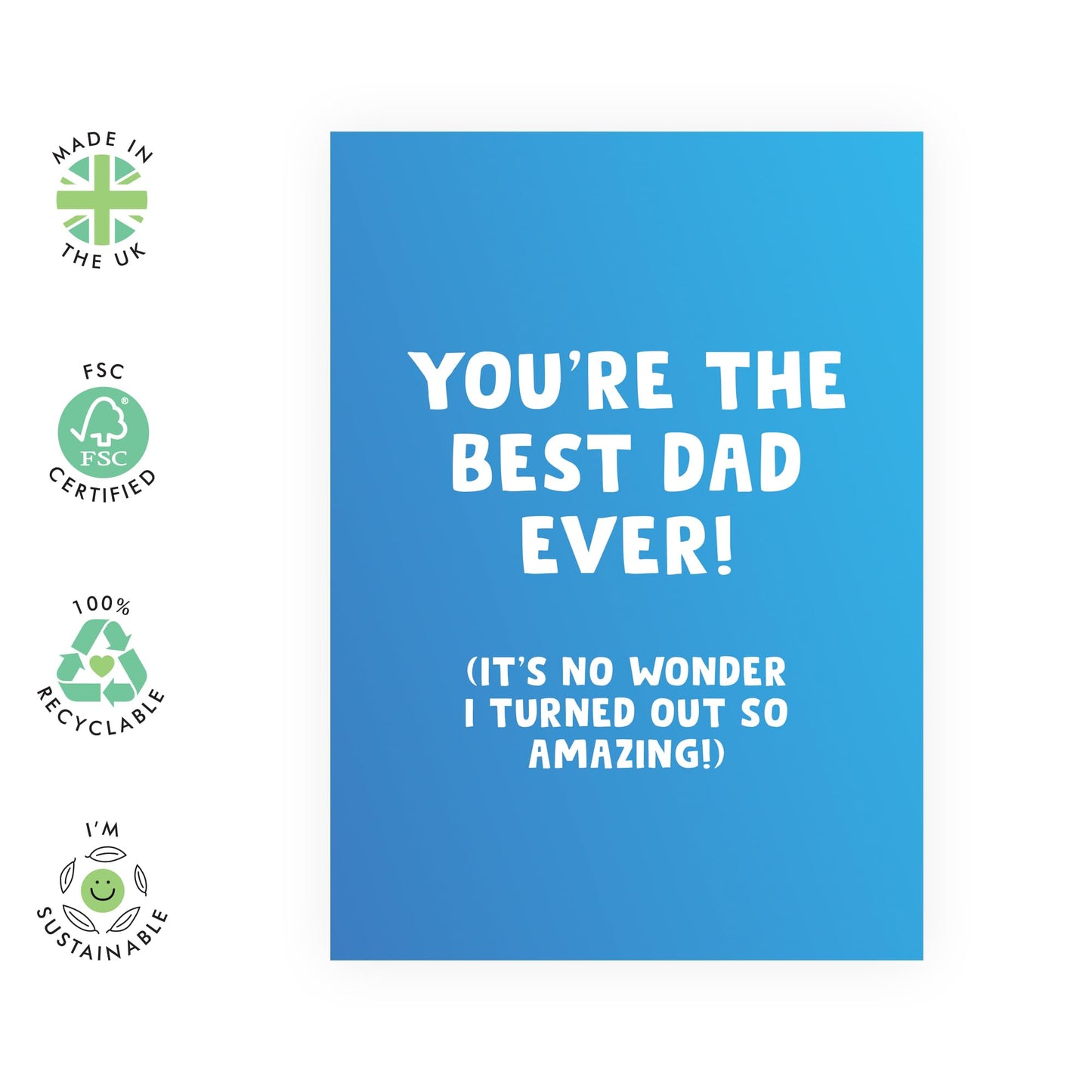 Happy Birthday Dad Card - The Best Dad Ever! - Hilarious Dad Jokes Pun Humour - Funny Dad Greeting Cards From Son Daughter - Gifts For Him Men Papa Pop Daddy - Comes With Stickers By Central 23