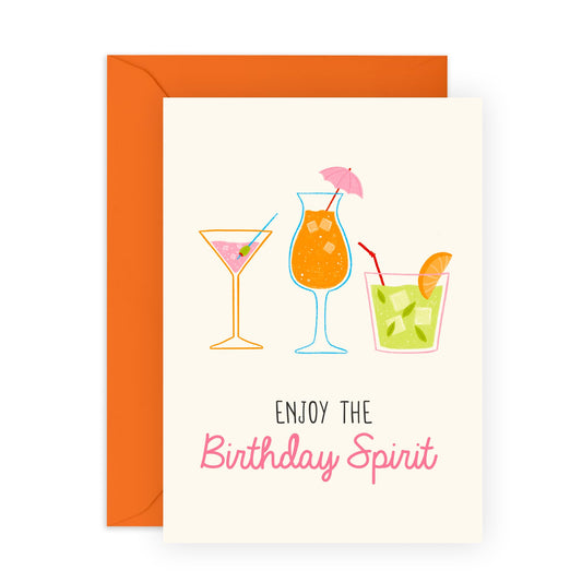 Birthday Cards For Women - Enjoy The Birthday Spirit - Mum Birthday Card - Gifts For Sister Friends Girlfriend Wife - Greeting Cards For Her - Comes With Stickers - By Central 23