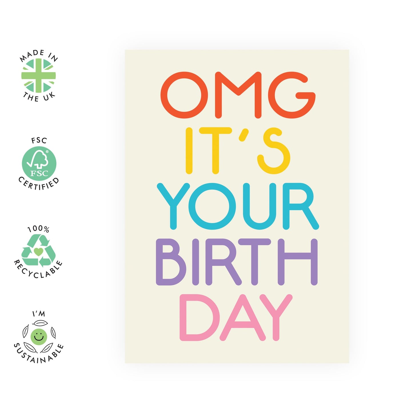 Happy Birthday Card For Her - Omg It's Your Birthday - Cute Birthday Cards For Women - Best Friend Birthday Card Female - Gifts For Girls Sister Cousin Niece - Comes With Stickers - By Central 23