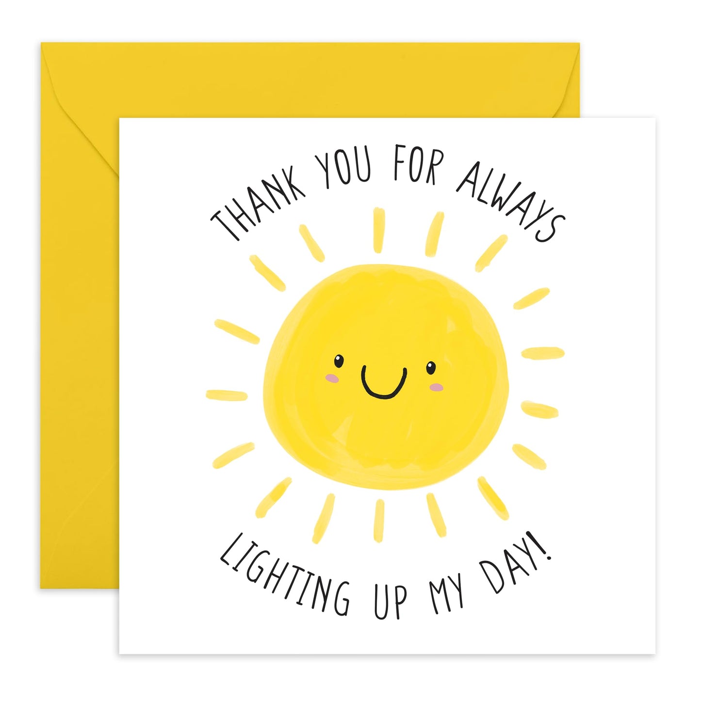 Good Vibes Greeting Card - 'Lighting Up My Day' - Message for BFF, Besties, Girlfriends, Close Friend, Sister, Sis, Her, Bruv, Mates - Smiling Sun - Comes with Fun Stickers