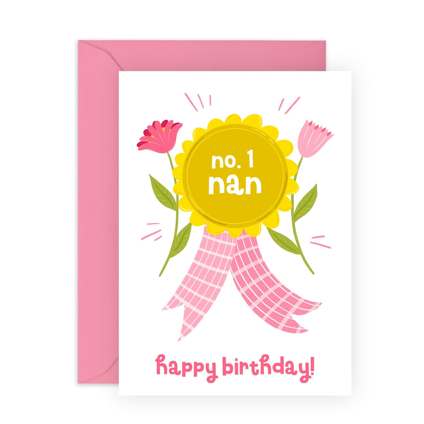 Nan Birthday Card - No.1 Birthday Nan - Bday Greeting Cards For Grandmother Grandma - From Husband Daughter Son - Bday Card From Granddaughter - Gifts For Her - Comes With Stickers By Central 23