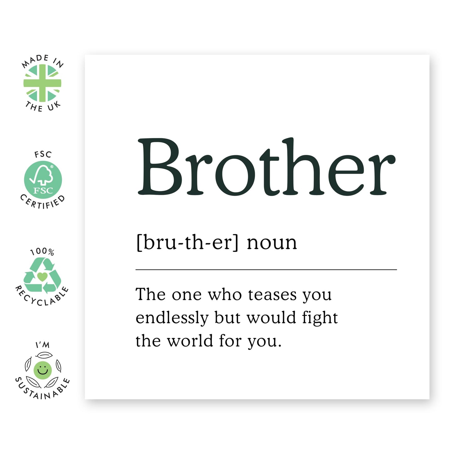 Brother Birthday Card - Sweet Greeting Cards For Men - Thank You, You Are The Best, Appreciation Cards For Male Sibling - Gifts For Him - Comes With Cute Stickers By Central 23