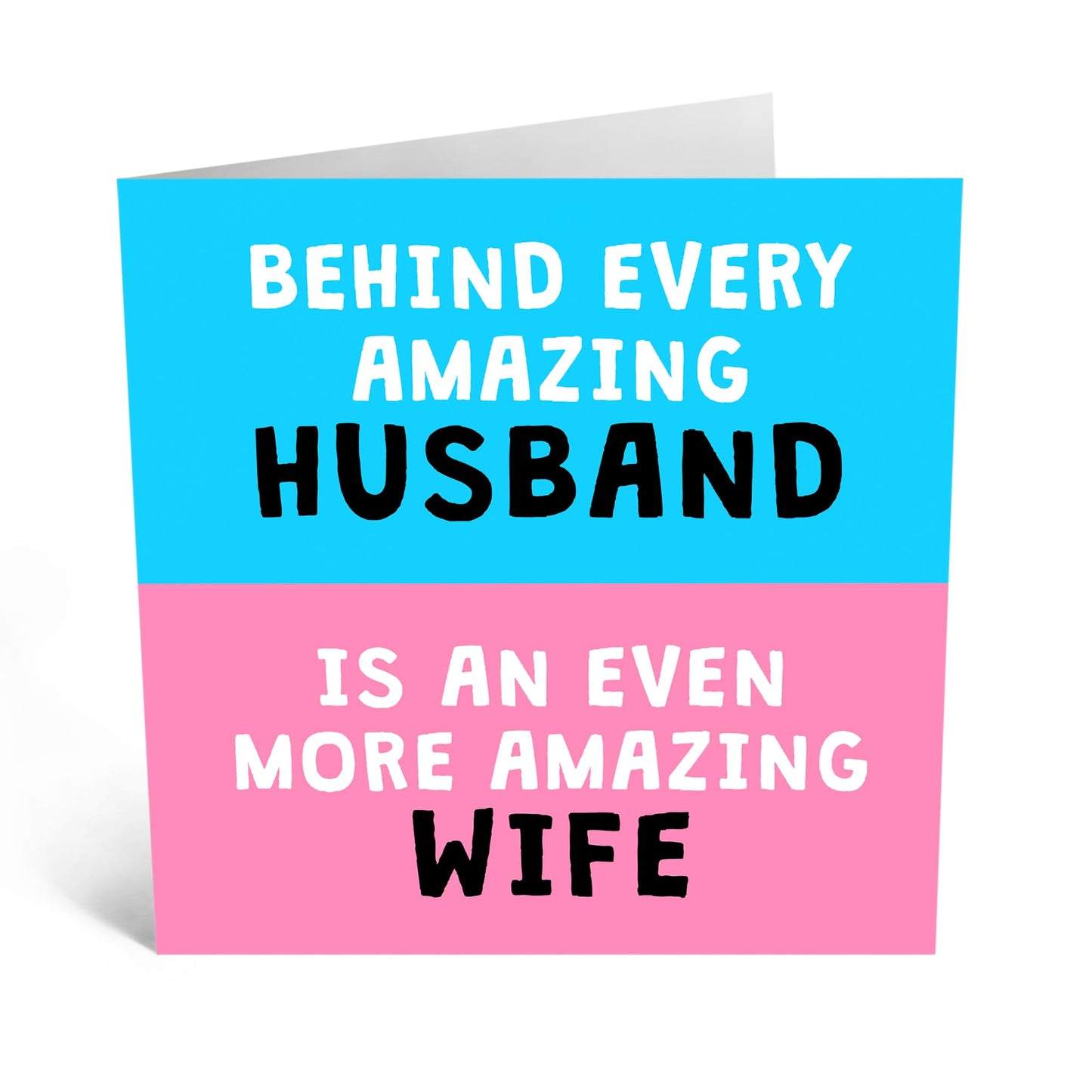 Funny Greeting Card - 'AMAZING WIFE HUSBAND' - Perfect for Celebrating the Special Bond and Appreciation Between Partners - Ideal for Him, Her Spouse, Wife, Husband - Comes With Stickers By Central 23