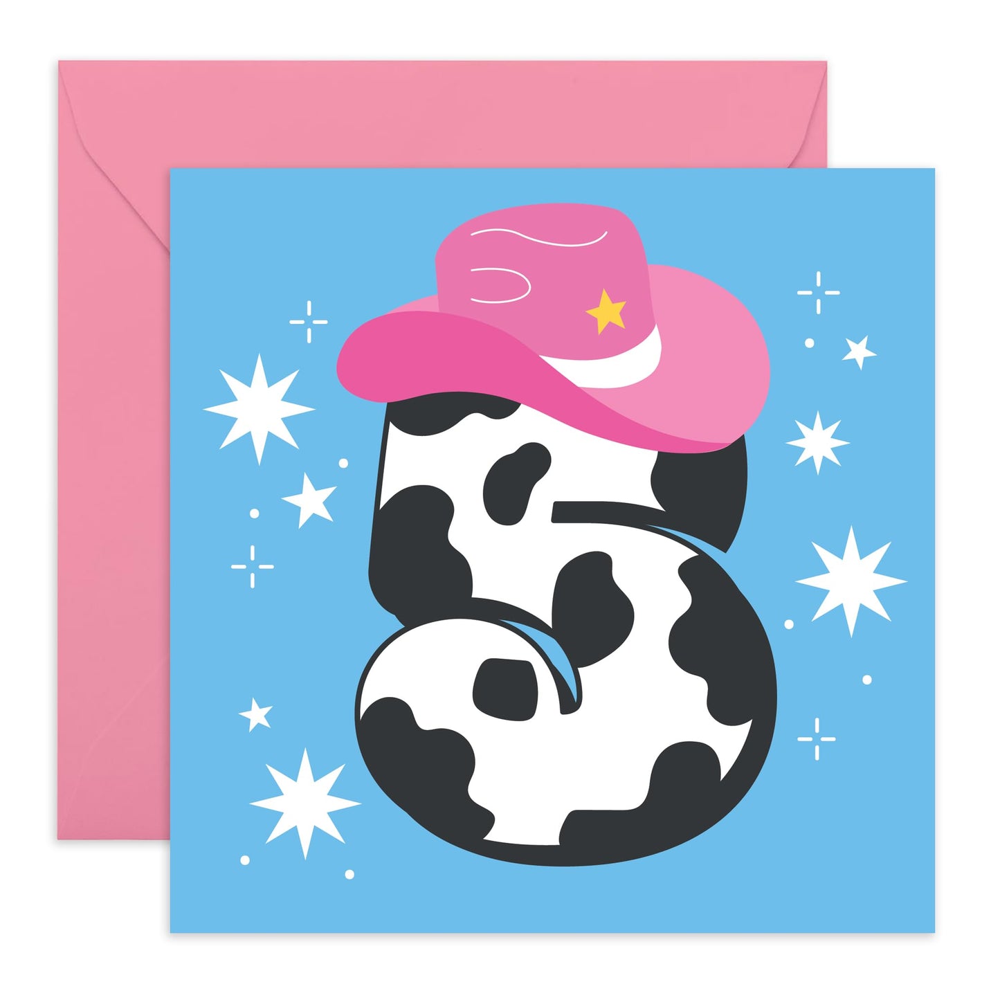 Birthday Card 5 Year Old Girl - Cowgirl - Happy 5th Birthday Card For Kids Five Years Old - 5th Bday - Gifts For Daughter Granddaughter Sister Niece - Comes With Fun Stickers - By Central 23